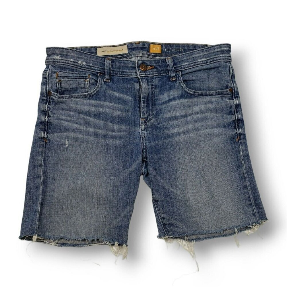Pilcro and the Letterpress Hyphen Shorts Womens 28 Distressed‎ Denim Medium Wash